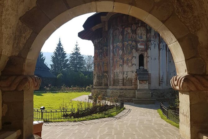 1-Day Bucovina Painted Monasteries tour from Suceava - English - Voronet and the famous blue of the west wall