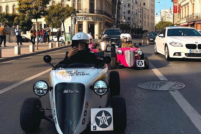 Bucharest: CityTour in one of a kind mini hot rod - Following the guide through Bucharest