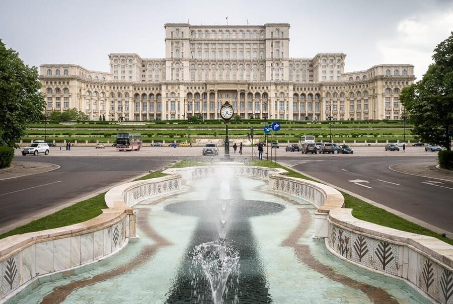 Bucharest - Little Paris - 1 day trip - Seeing the Palace of the Parliament from the road