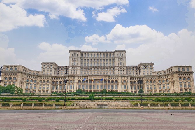 Bucharest's Most Popular - Panoramic Express PrivateTour - The Palace of Parliament: a powerful exterior view