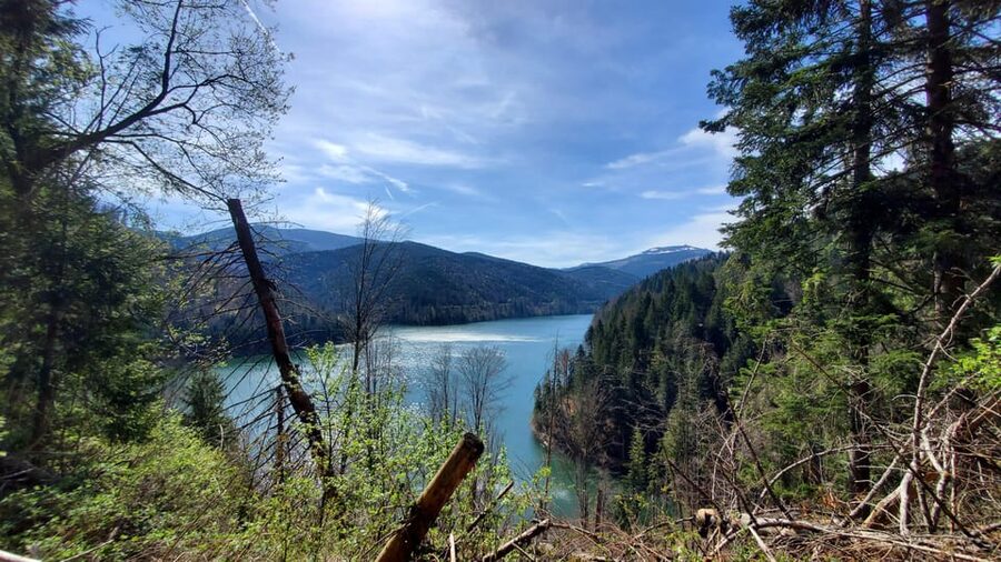 From Cluj: Mountain Bike around Lake Dragan - Shoreline views, Vladeasa Peak, and the return
