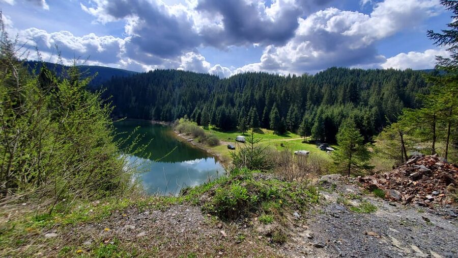 From Cluj: Mountain Bike around Lake Dragan - The first descent toward Lake Dragan