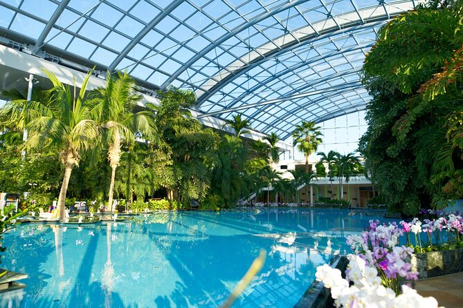 Therme-entrance ticket and transfer pick-up/drop-off Bucharest - Palm area: warm pools, steam rooms, and a slower pace